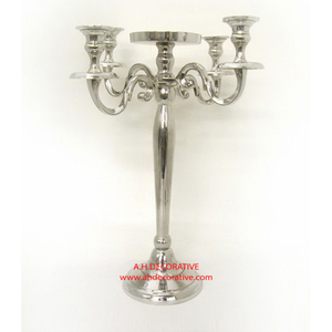 Factory Offer Gold <b>Candelabra</b> With Round Tray for Flowers/Decorative item Crystal Beaded Candle Holder Stand for Party & Wedding - Product Image 6