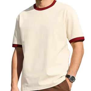 Best Selling Men's O-Neck Knitted Blank T-Shirt 100% Cotton Short Sleeve Solid Eco-Friendly Quick Dry Breathable Loose Fit 180g - Product Image 1