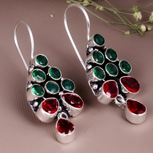 Pendientes Colgantes Étnicos Tribales Bohemios de Latón, Chapados en Plata Antigua, con Cristales de Estrás, Hechos a Mano, Vintage, para Mujer, para Boda, de Alta Gama - Product Image 2