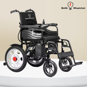 Fauteuil roulant électrique pliable Mollik noir avec batterie amovible montée côté gauche/droit, garantie 1 an - Product Image 3