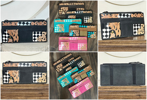 Organizador de Visera para Auto de Cuero Genuino de Lujo con Diseño Floral a Cuadros, Porta Tarjetas y Documentos, Accesorio Interior para Auto - Product Image 3