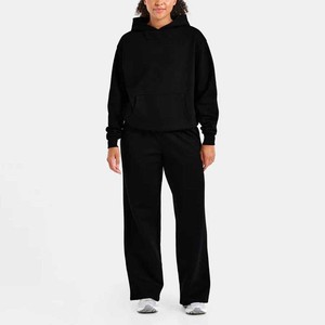 Sudadera con capucha transpirable de manga larga para mujer, con hombros caídos, logotipo personalizado al por mayor, de gran tamaño, 100% algodón polar de secado rápido - Product Image 4