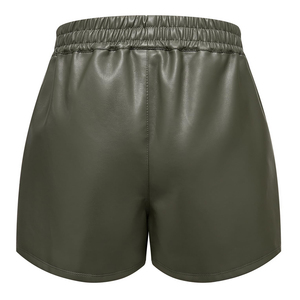 Shorts décontractés respirants et personnalisables de haute qualité, nouvelle tendance, shorts sexy pour femmes, shorts en similicuir à effet froncé - Product Image 6