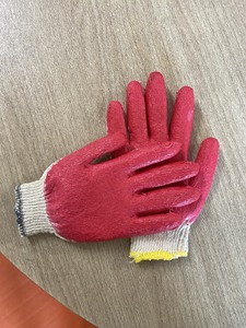 ถุงมือยางเคลือบหลายสีแบบเวียดนาม ป้องกันการบาด ป้องกันการลื่น ใช้ซ้ำได้ ถุงมือถักเคลือบยางลาเท็กซ์ผสมฝ้าย 10 คู่ สำหรับทำสวน ป้องกันมือ - Product Image 4