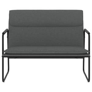 Sofá Rectangular Moderno de Dos Plazas en Tela Gris Oscuro para Sala de Estar - Product Image 3