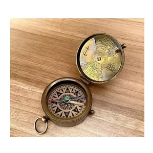 Solid Brass Maritime <b>Compass</b> with Leather Storage Case Traditional Navigation Tool for Sailors Campers and Explorers - Product Image 2