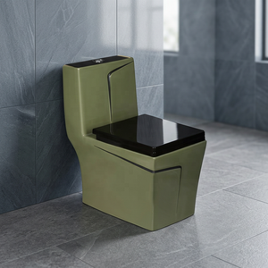 Inodoro de cerámica de una pieza sin borde de primera calidad con asiento UF de cierre suave para baño residencial moderno - Product Image 2