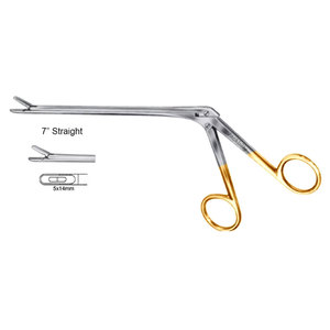 JACKBILLY Caspar Rongeur à disque intervertébral fenêtré en acier inoxydable de 7 pouces, à mâchoires droites de 5x14mm, avec embout coupé et mâchoires latérales dentelées - Product Image 1