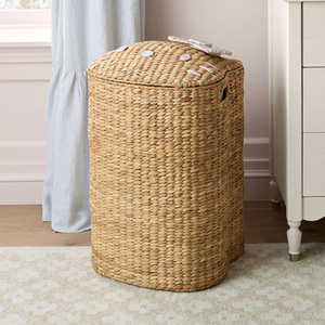 Stylish Handwoven Toy <b>Storage</b> Organizer for Nursery Room and Kids Bedroom Natural Water Hyacinth Basket for Children - Product Image 3