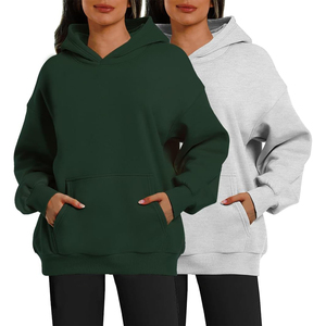 Sudadera con Capucha Oversize Unisex al por Mayor, de Color Liso, de Algodón Afelpado, con Bolsillos, Estilo Casual para Otoño, Ajuste Regular, Tejido de 320g - Product Image 5