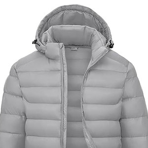 เสื้อแจ็คเก็ตพัฟเฟอร์มีฮู้ดสำหรับผู้ชาย OEM พร้อมฮู้ดที่ถอดออกได้ เสื้อโค้ทกันน้ำน้ำหนักเบาสำหรับฤดูหนาวพร้อมแถบรัดข้อมือแบบยืดหยุ่น - Product Image 2