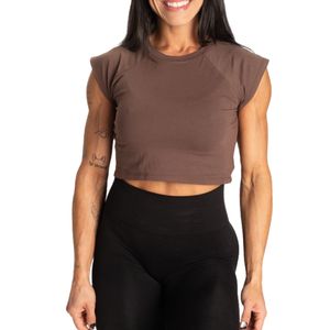 Haut court côtelé pour femme, col en U, coupe ajustée, manches courtes, pour la gym, l'entraînement, le fitness, t-shirt décontracté, vêtements de sport, haute qualité, vente en gros - Product Image 3