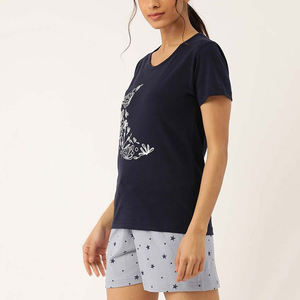 Shorts en jean respirants et amples pour femme, motif uni, taille élastique, collection été 2026 - Product Image 2