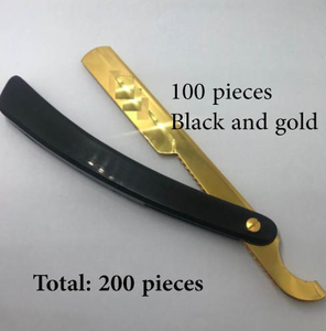 Black Gold Powder Plasma Stainless Steel Barber <b>Razor</b> Holder Turkish Blade Straight Edge Foldable Knife Face <b>Bikini</b> Male - Product Image 3