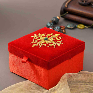 Handmade Beaded Jewelry <b>Storage</b> <b>Box</b> with <b>Decorative</b> Lid - Product Image 1