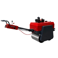 Mini compacteur à rouleaux vibrants à main à double tambour de 550 kg avec moteur pour les projets d'asphalte et de sol de bricolage offre une finition lisse