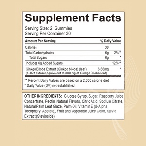 Meelefu tùy chỉnh <span class=keywords><strong>Ginkgo</strong></span> <span class=keywords><strong>Biloba</strong></span> Gummies với <span class=keywords><strong>Ginkgo</strong></span> <span class=keywords><strong>Biloba</strong></span> lá chiết xuất Gummy kẹo cho Focus & Bộ nhớ & não - Product Image 6