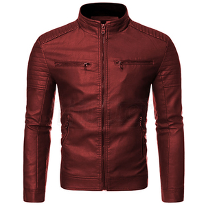 OEM Custom Leather <b>Biker</b> <b>Jacket</b> Men's Vintage Black Real Leather Motorcycle Coat Men's Slim Fit <b>Jacket</b> - Product Image 5