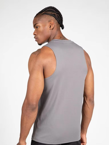 Débardeur de sport en coton pour homme avec logo personnalisé, col rond, sans manches, color block, pour musculation - Product Image 3