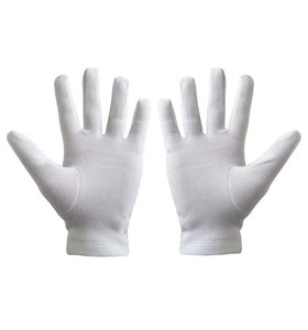 Gants de maître maçon personnalisés en coton blanc avec croix et compas jaunes 2026, Régalia maçonnique, Gants de francs-maçons OEM - Product Image 6