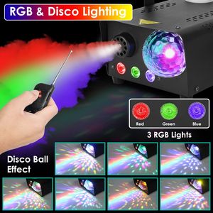 Macchina del fumo da 600W 6000CFM con telecomando wireless, sfera da discoteca RGB, 8 effetti di luce colorati, ghiaccio secco - 8000 ore di intrattenimento - Product Image 3