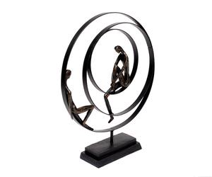 Sculpture Patience, figurine moderne abstraite en résine et métal, assise dans un cercle concentrique, pour décoration de table et de chambre à coucher. - Product Image 3