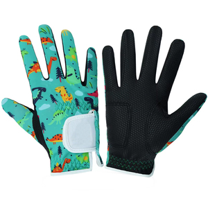 Gants d'extérieur pour enfants à imprimé dinosaure avec paume antidérapante et fermeture à boucle pour les mains - Product Image 1