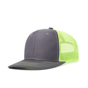 Casquette de baseball unisexe d'été à cinq panneaux en maille 100 % polyester, séchage rapide, style camionneur, perforée, respirante, avec empiècements ajourés - Product Image 4