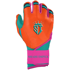Gants de frappe Shahi Impex orange, rose et turquoise en cuir rembourré avec fermeture auto-agrippante, unisexe, pour entraînement adulte - Product Image 4