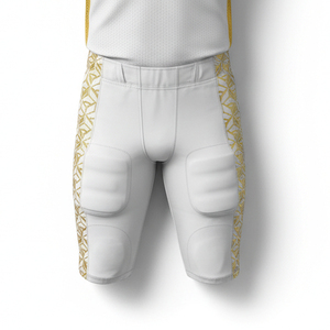 Customized American Football Jersey Pants Set Sublimated White Gold Solid Moisture Wicking <b>Athletic</b> Uniform Men's Plus Size - Product Image 3