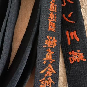 Ceinture d'arts martiaux dorée unisexe pour l'entraînement au Jiu-Jitsu, au Karaté et au Judo, en tissu sergé de coton et de polycoton, longueur 180-360 cm, haute qualité - Product Image 6