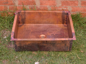 Fregadero de Cobre Martillado Hecho a Mano, Fregadero Rústico de Lujo para Cocina y Baño, Lavabo de Cobre Artesanal - Product Image 2