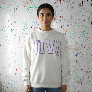 Sudadera Niva de Cuello Redondo Unisex, Oversize, de Algodón Tejido, Informal, para Otoño, con Estampado de Letras Blancas en la Parte Delantera, CLUSH SPORTS - Product Image 1