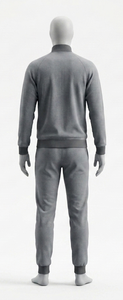 Survêtement à capuche gris pour homme, coupe classique, tricoté, uni, veste décontractée avec poche avant, pour l'hiver et l'automne - Product Image 2