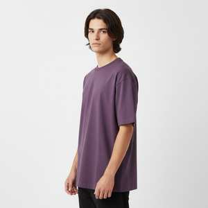 T-shirt Homme Manches Courtes 100% Coton Col Rond Style Urbain Décontracté Coupe Classique Doux Respirant Haut Quotidien Uni Personnalisable - Product Image 2