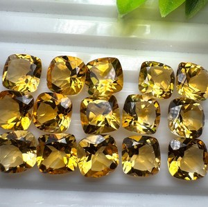 Piedras Preciosas de Citrino Amarillo Natural al por Mayor, Corte Cojín, Facetadas, con Tamaños Calibrados y Libres de Imperfecciones para Anillos de Bricolaje - Product Image 3