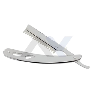 Professional Barber Straight Shaving <b>Razor</b> with Custom Color Steel Handle <b>Single</b> Edge Thinning Styling & Texturizing <b>Razor</b> Stain - Product Image 6
