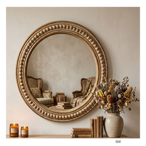 Rounded Corner Arch Bathroom Mirror for Wall Farmhouse Decorative Wall Mirror for Bedroom Living Room Vanity - Product Image 6
