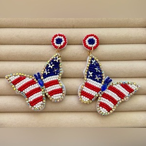 Pendientes Ligeros y Cómodos con Diseño Patriótico de Helado, Elegantes Pendientes de Cuentas para Mujeres y Niñas, Artesanía 2026 - Product Image 3