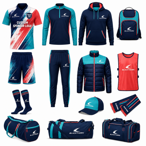 Sportswear Soccer Uniform Bundle Set With Jersey Shorts Jacket Hoodie <b>Backpack</b> Duffel Bag And Accessories For Adults All Seasons - Product Image 1
