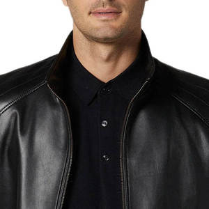Best Selling Lightweight <b>Men's</b> Leather <b>Jacket</b> High Quality Zipper <b>Long</b> Sleeved Stand Collar Winter OEM Service Casual Streetwear - Product Image 2