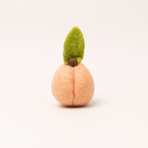 <b>Wool</b> Felt Peach Fruits Handmade <b>Craft</b> Supplies 3cm 5cm Felted Fruit with Leaf Fair Trade Wholesale Bulk - Product Image 1