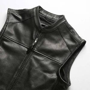 Chaleco de Cuero para Hombre, Transpirable y Cómodo, Resistente al Viento e Impermeable, Estilo Urbano, Hecho en Fábrica, Ropa Casual - Product Image 2