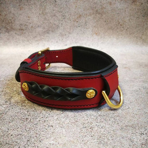 Luxury adjustable Leather <b>Braided</b> Dogs pet Collars crafted from genuine leather with stylish <b>braided</b> detailing and durability - Product Image 1