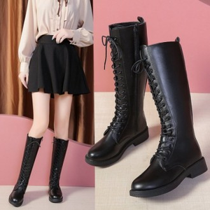 Stivali occidentali con lacci Walker Hill LK-W08 stivali lunghi in pile con fodera in pile con comodi stivali Western Walker Hill - Product Image 1