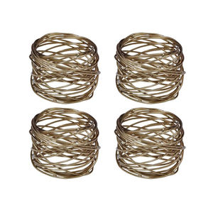 Ensemble d'anneaux de serviette en métal découpé à motif floral, élégant et luxueux, pour la décoration de table de fête - Durable - Product Image 4