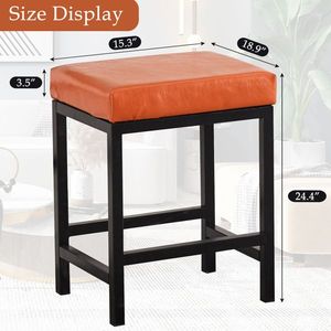 CPINTLTR Sgabelli da Bar Moderni in Ecopelle, Sedie da Cucina e Isola, Sedute in Metallo Imbottite - Product Image 5