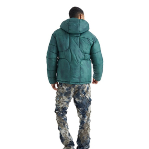 <b>Men</b> Heavyweight Custom <b>Pullover</b> Puffer <b>Jacket</b> High Quality Fashionable Plain Winter Leather With Fur Hood Stylish Puffer <b>Jacket</b> - Product Image 3