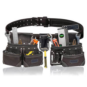 <b>Leather</b> <b>Tool</b> Belt With Multiple Pockets Adjustable Waist Bag For <b>Tools</b> Storage Workwear Accessory 2026 - Product Image 6
