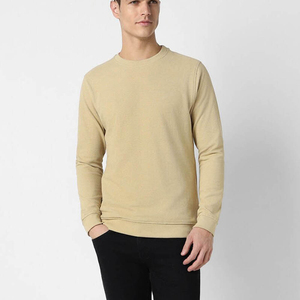 Nueva Llegada, Sudadera de Invierno para Hombre, Cuello Redondo, Color Beige Sólido, de Alta Calidad, Personalizable, Mezcla de Algodón, Corte Holgado, Secado Rápido - Product Image 5
